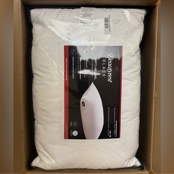 🎉LAST PIECE🎉2PC BEAUTYREST BLACK Luxurious Down And Feather Blend Pillow - Picture 3 of 10